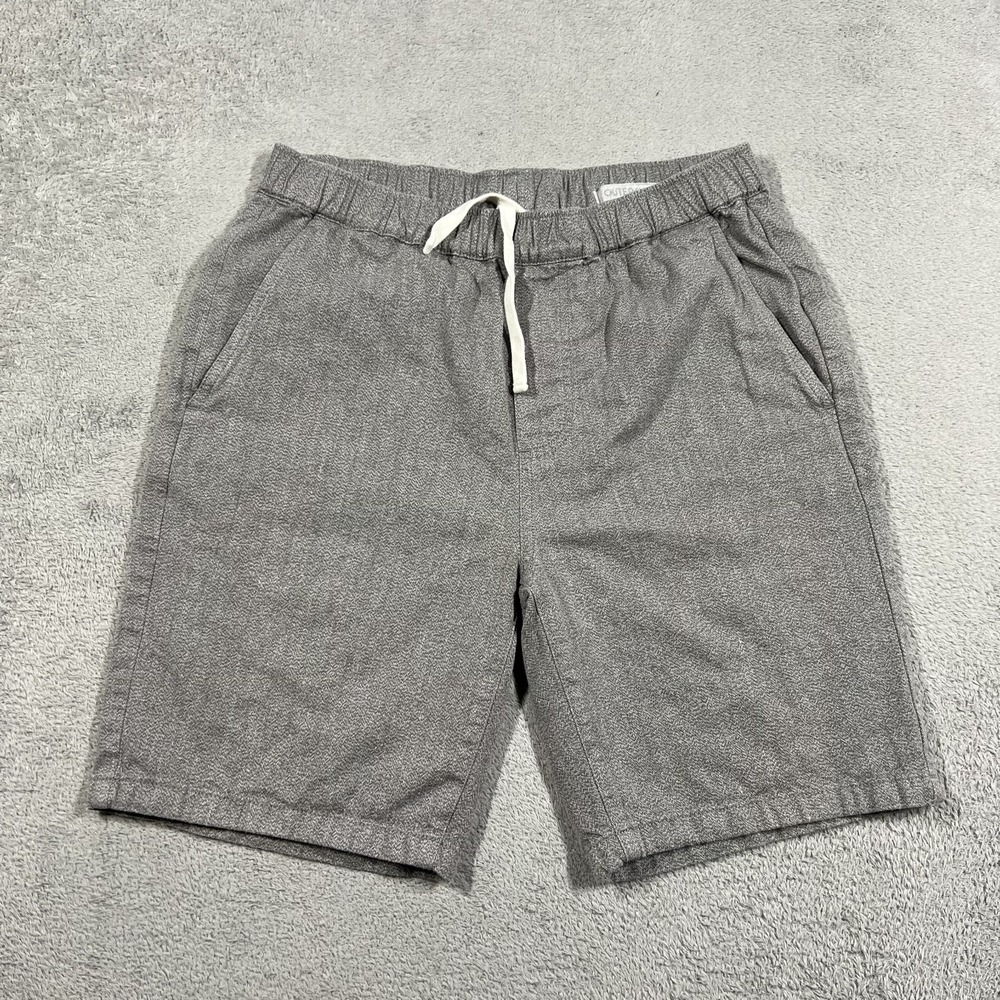 Outerknown Verano Beach Shorts Mens Small Gray Hemp Cotton Chino